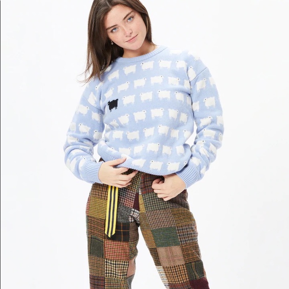 Warm and Wonderful Blue Sheep Sweater, Princess Diana Inspired